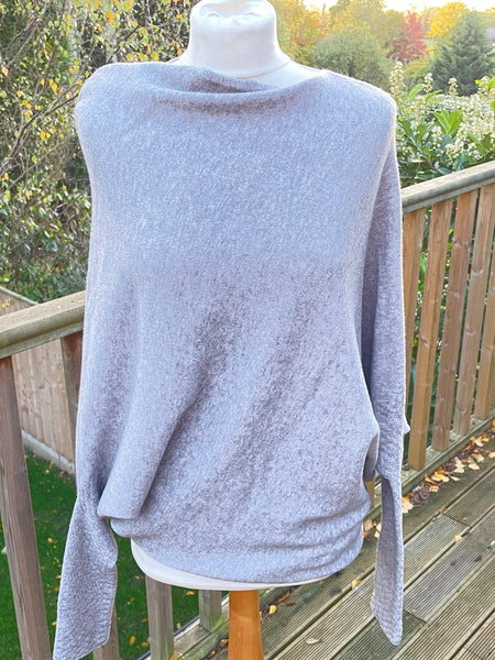 Asymmetrical soft knit jumper